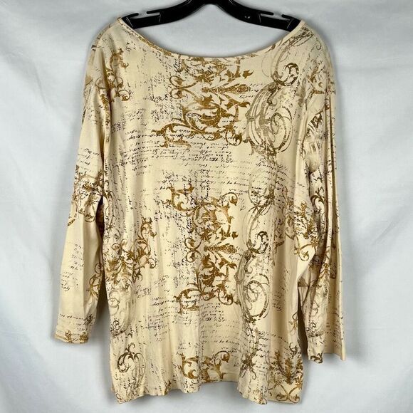 Tape Measure Coffee Bar Top 3/4 Sleeve 2X - Picture 4 of 10